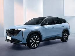 Mavi renk Geely Atlas Boue Mini SUV Benzin Şehir Arabası Yüksek Hız